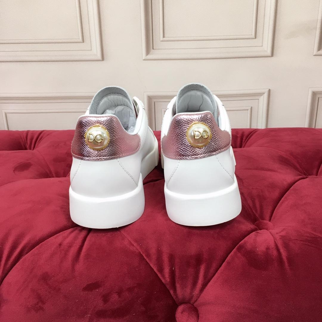 Dolce & Gabbana White Portofino Trainers With Pearl - DesignerGu