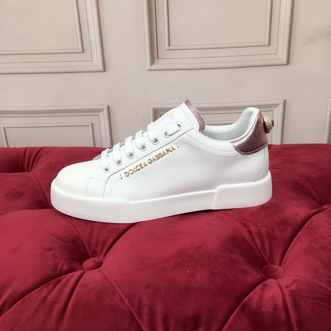 Dolce & Gabbana White Portofino Trainers With Pearl - DesignerGu