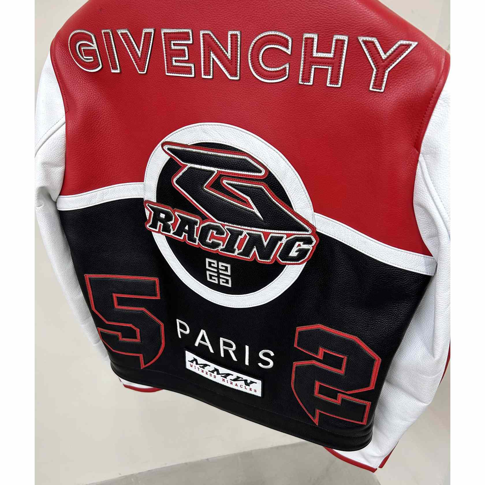 Givenchy Red 4g Motif Biker Jacket - DesignerGu