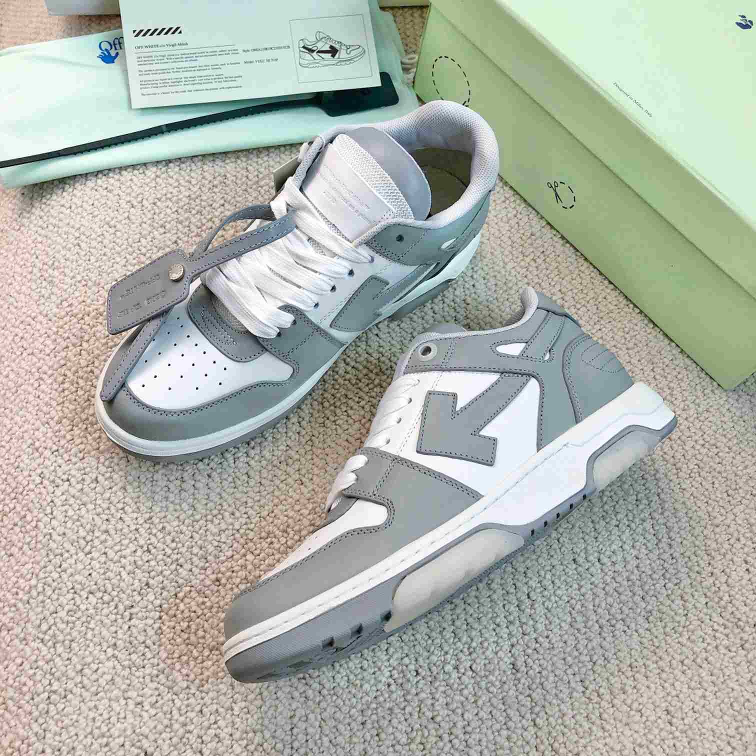 Off White Out Of Office Leather Sneakers - DesignerGu