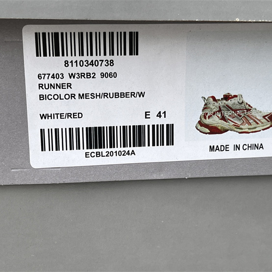 Balenciaga Runner Sneaker In White And Red Mesh And Nylon - DesignerGu