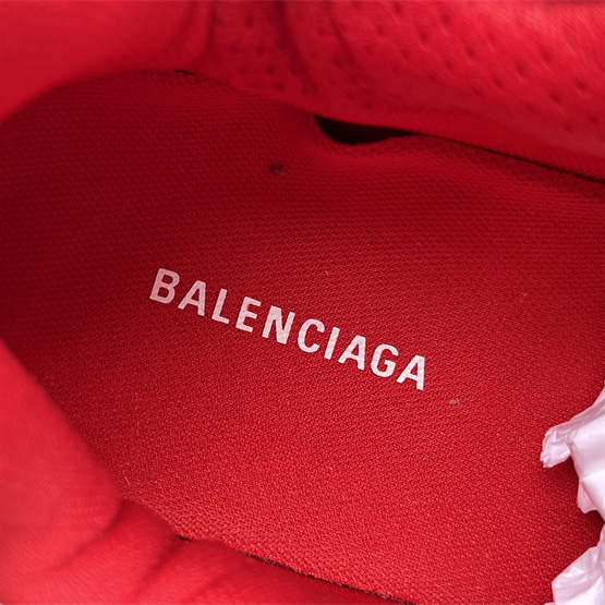 Balenciaga Runner Sneaker In White And Red Mesh And Nylon - DesignerGu