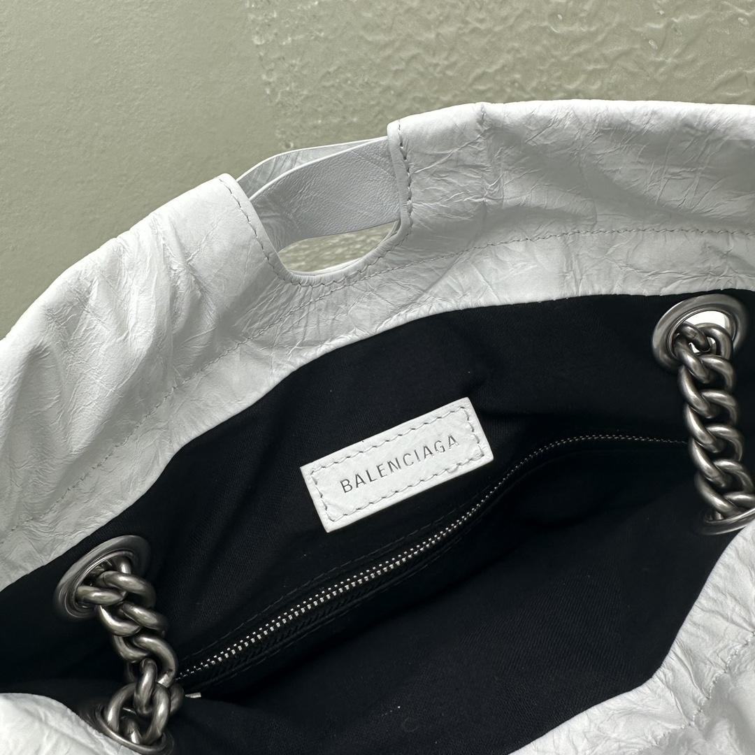 Balenciaga Crush Small Tote Bag In White(27X10X32CM) - DesignerGu