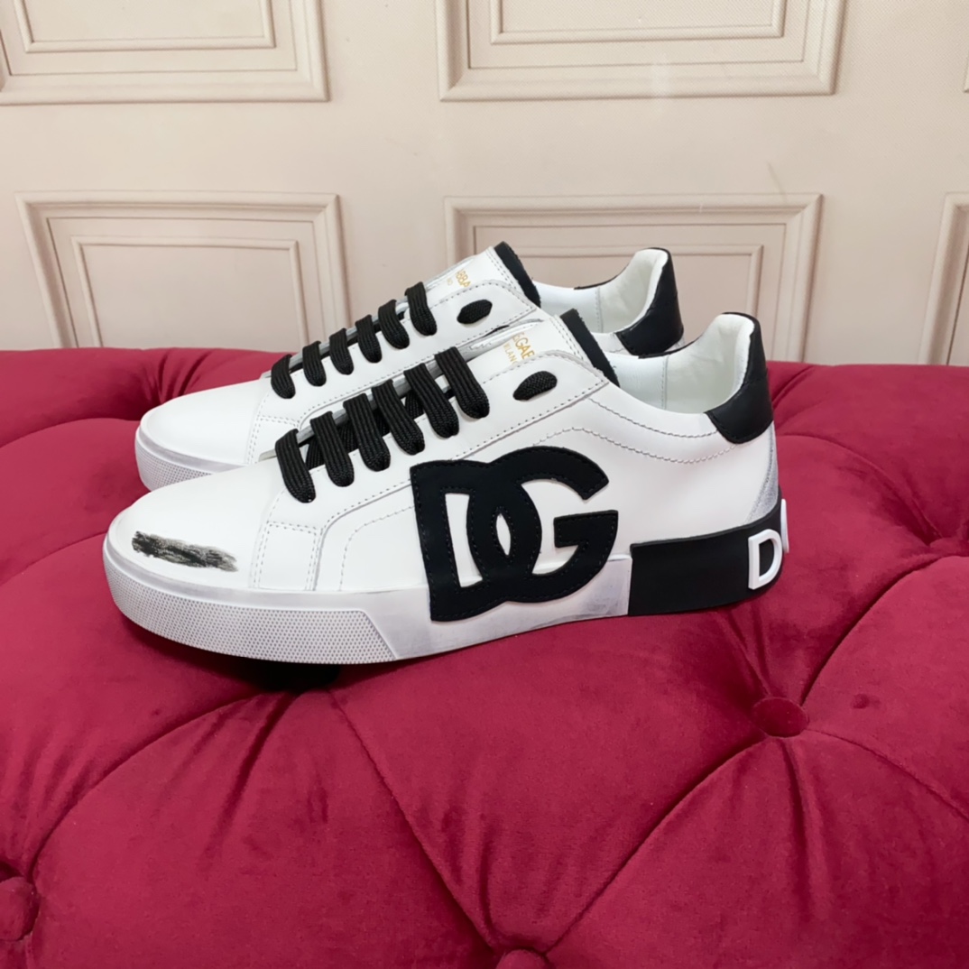 Dolce & Gabbana Portofino Vintage Calfskin Sneakers - DesignerGu