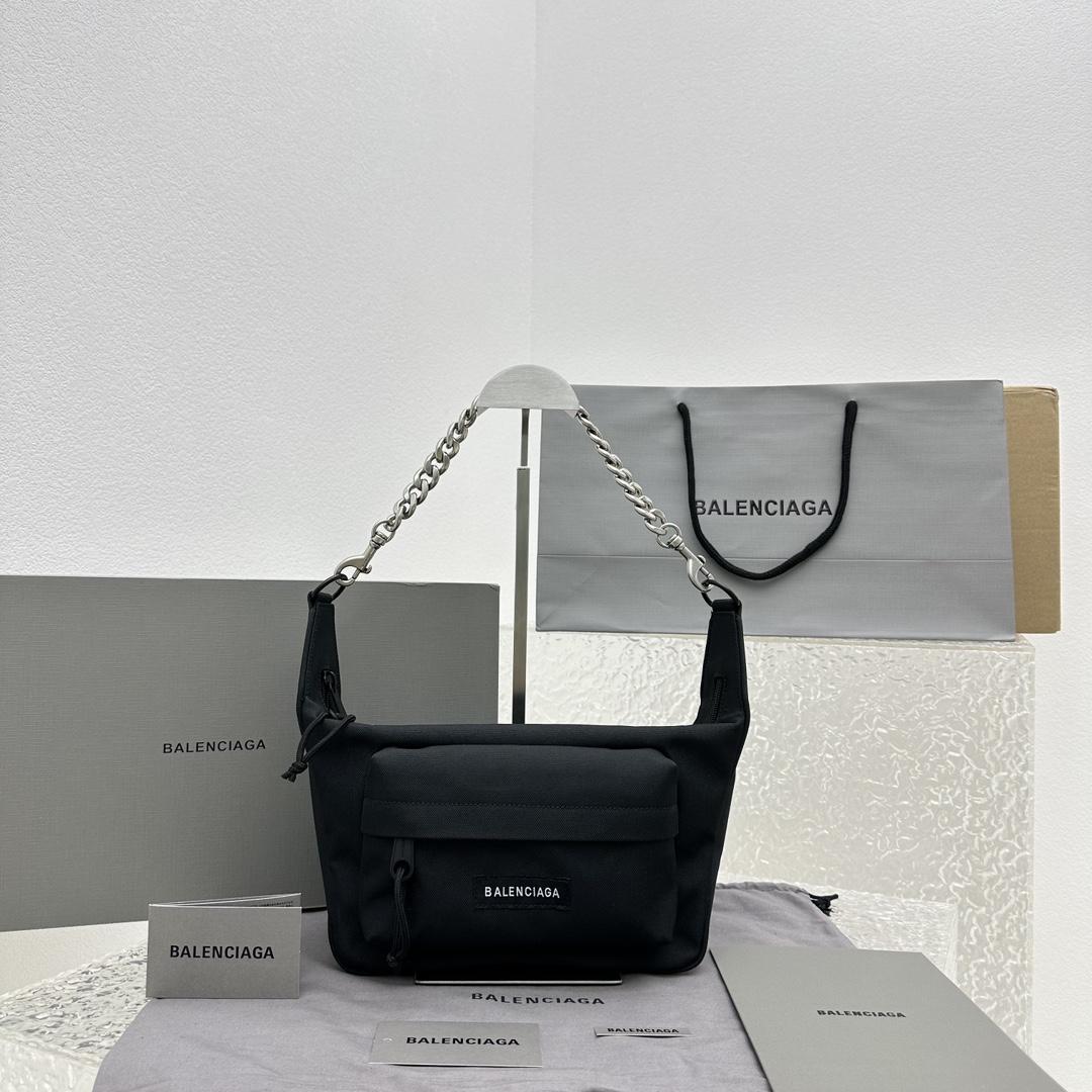 Balenciaga Raver Medium Bag With Chain In Black - DesignerGu