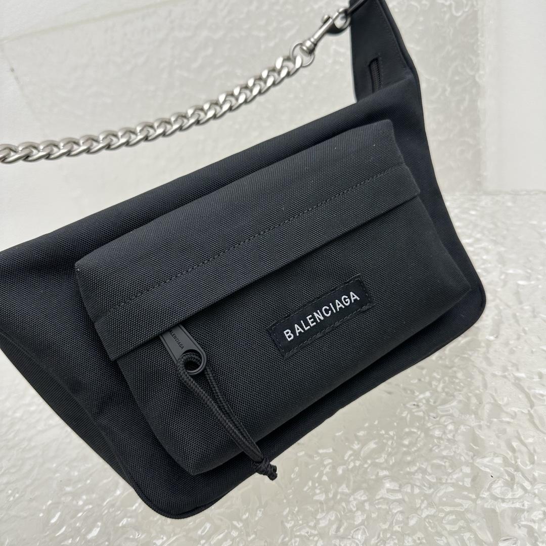 Balenciaga Raver Medium Bag With Chain In Black - DesignerGu