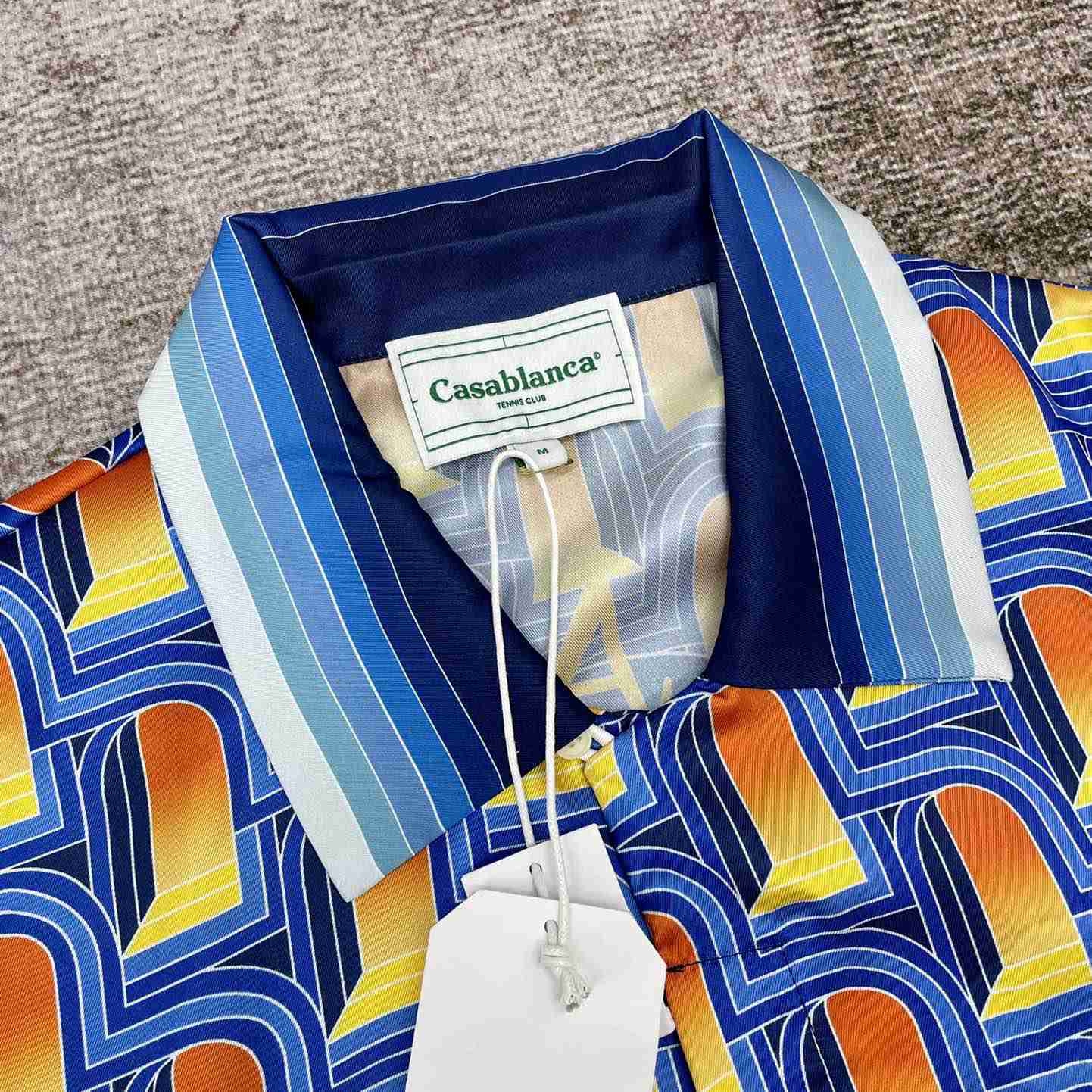 Casablanca L'Arche de Nuit Print Silk Camp Shirt - DesignerGu