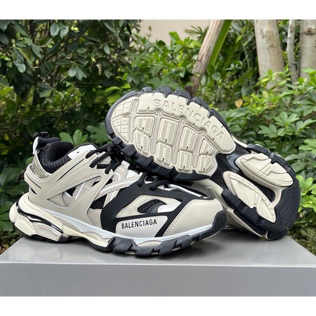 Balenciaga Track Sneaker In Beige And Black Mesh And Nylon - DesignerGu