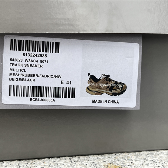 Balenciaga Track Sneaker In Beige And Black Mesh And Nylon - DesignerGu