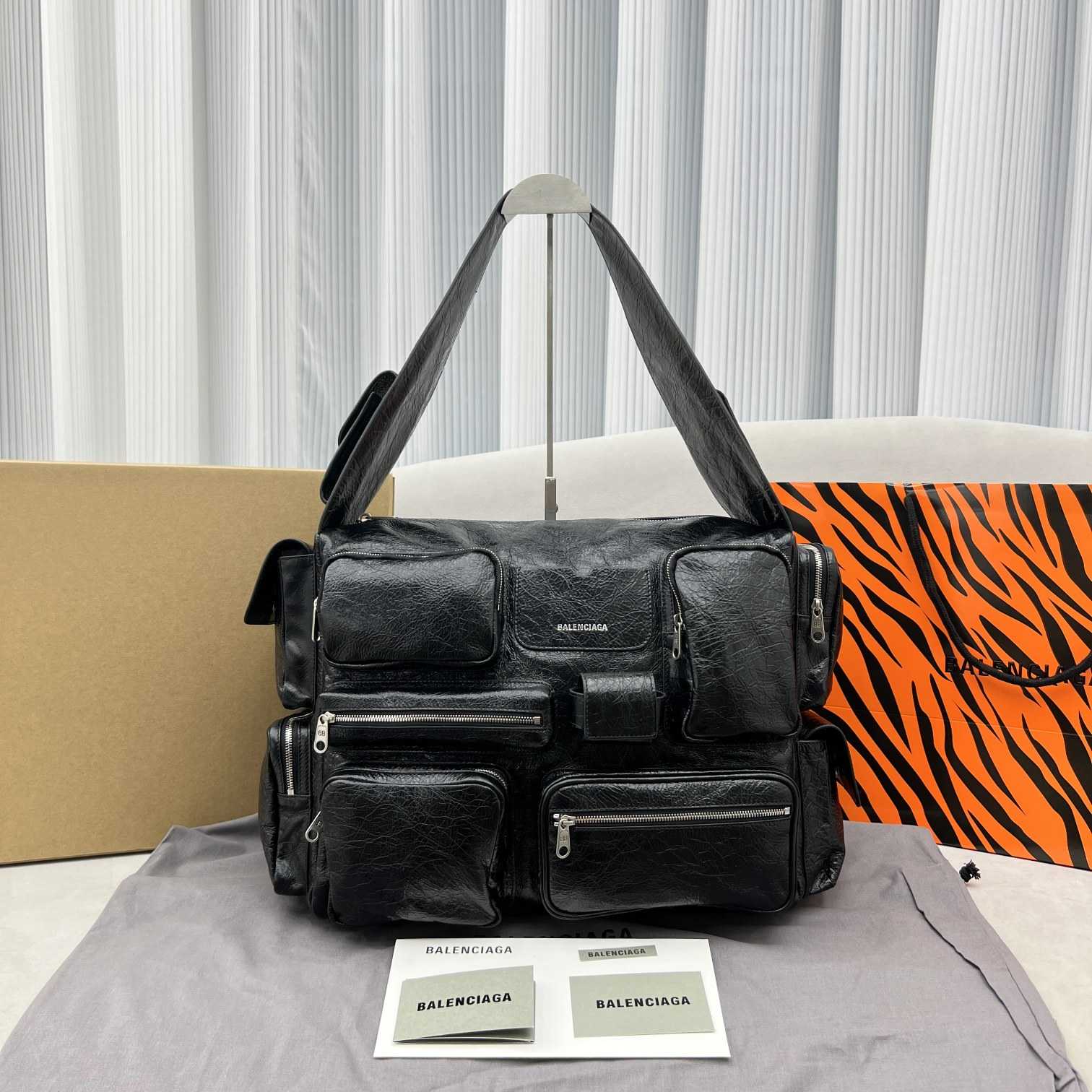 Balenciaga Superbusy Large Sling Bag In Black  - DesignerGu