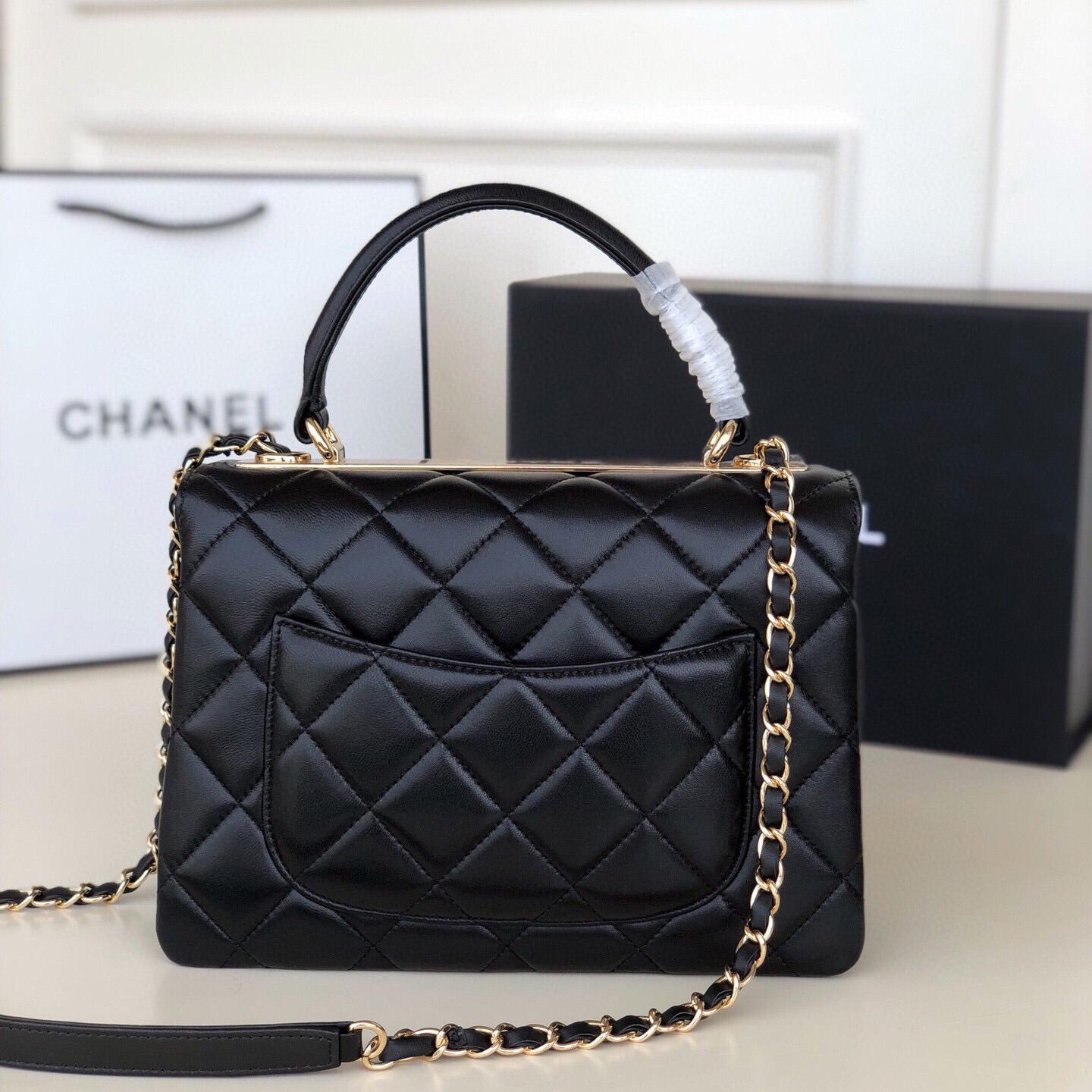 Chanel Trendy Cc Small Black Lambskin Gold Hardware  - DesignerGu