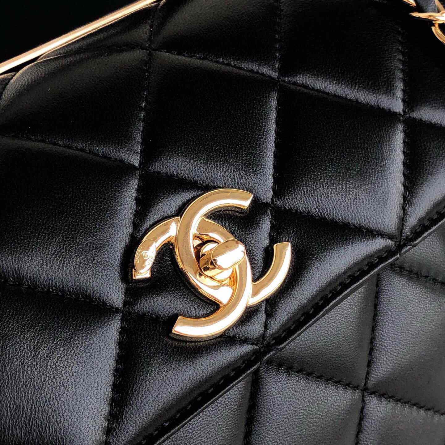 Chanel Trendy Cc Small Black Lambskin Gold Hardware  - DesignerGu