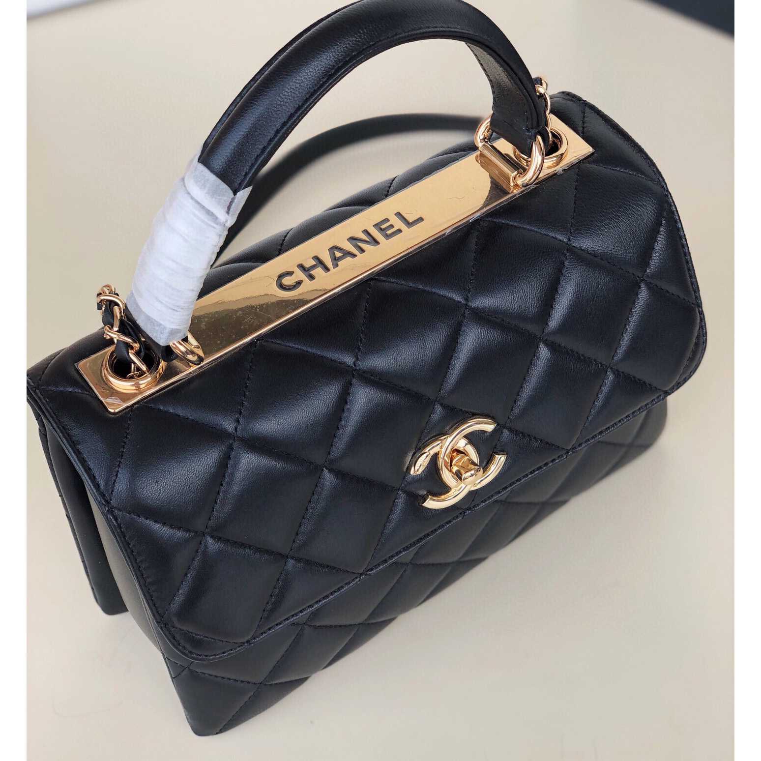 Chanel Trendy Cc Small Black Lambskin Gold Hardware  - DesignerGu