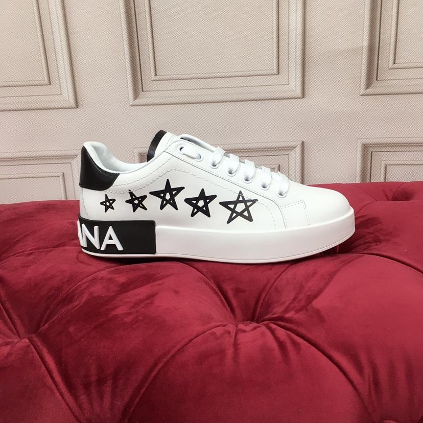 Dolce & Gabbana White Portofino Stars Sneakers - DesignerGu