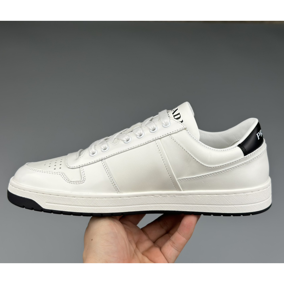 Prada Downtown Perforated Leather Sneakers - DesignerGu