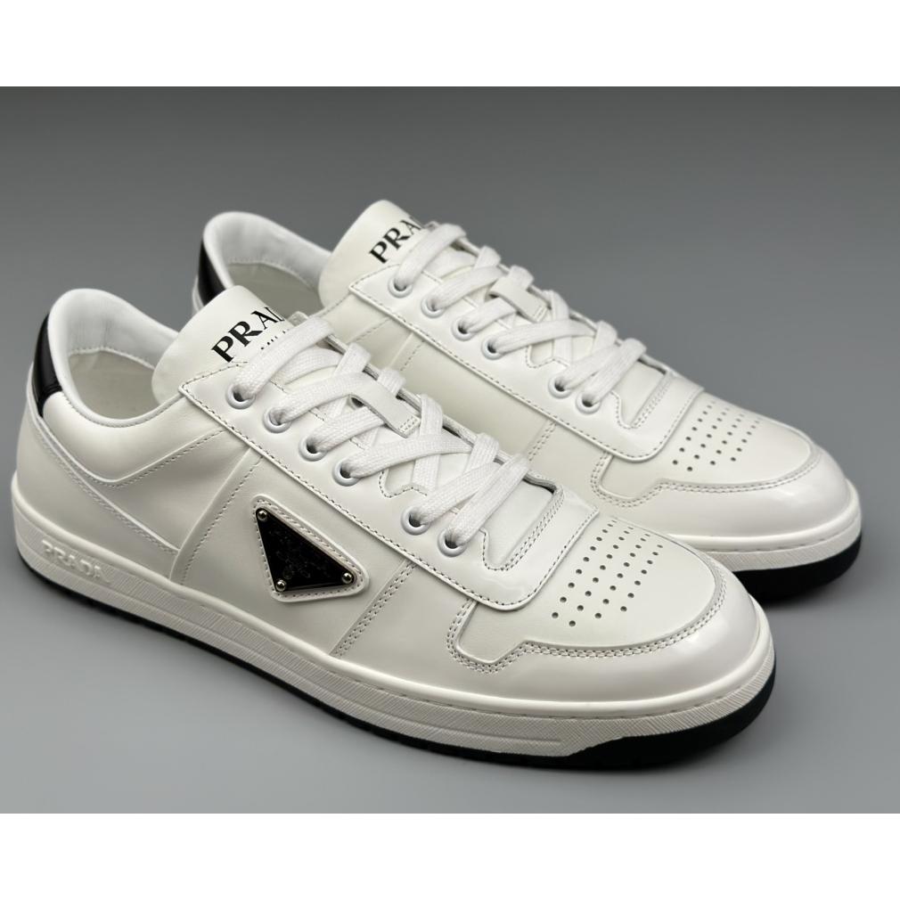 Prada Downtown Perforated Leather Sneakers - DesignerGu