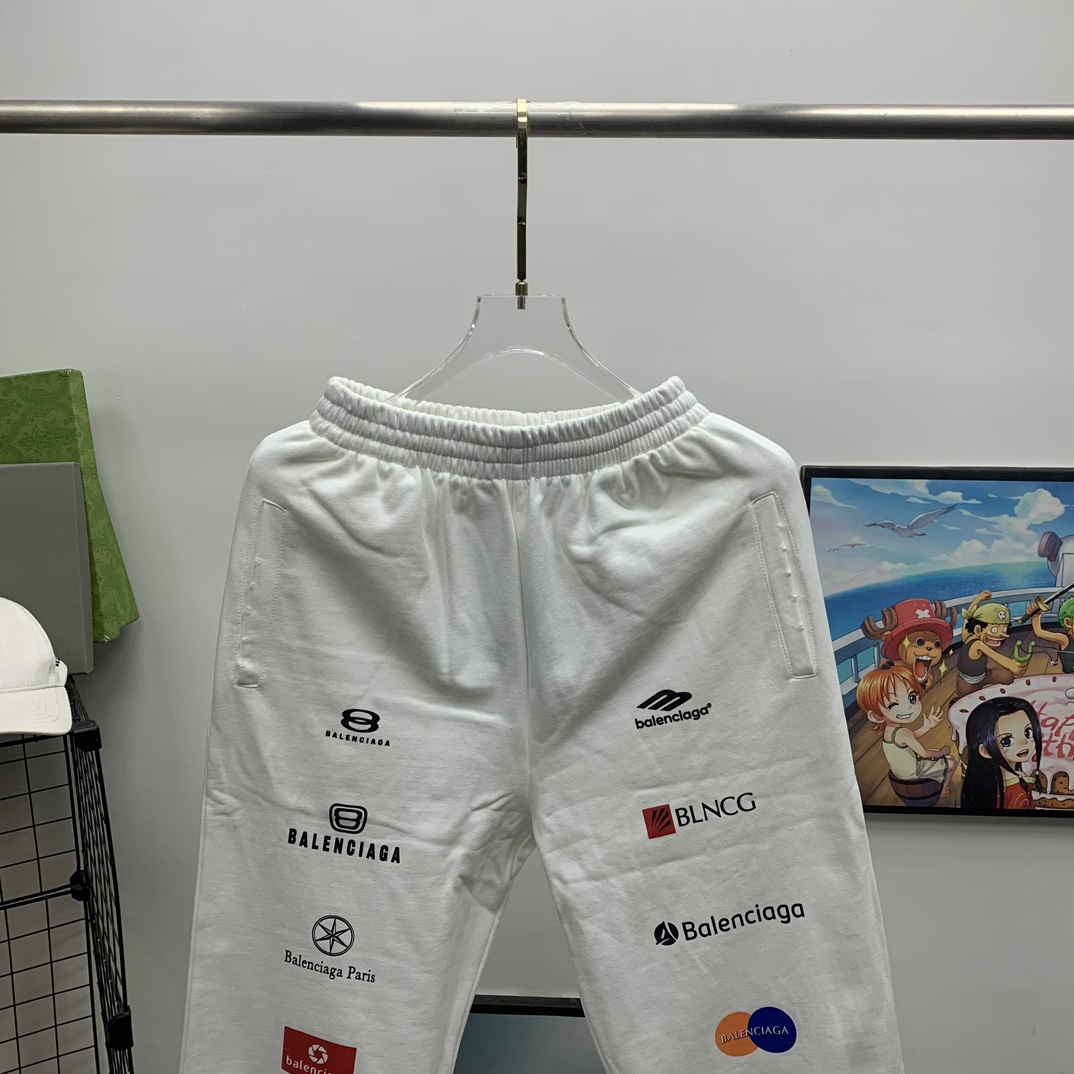 Balenciaga Top League Baggy Sweatpants In White - DesignerGu