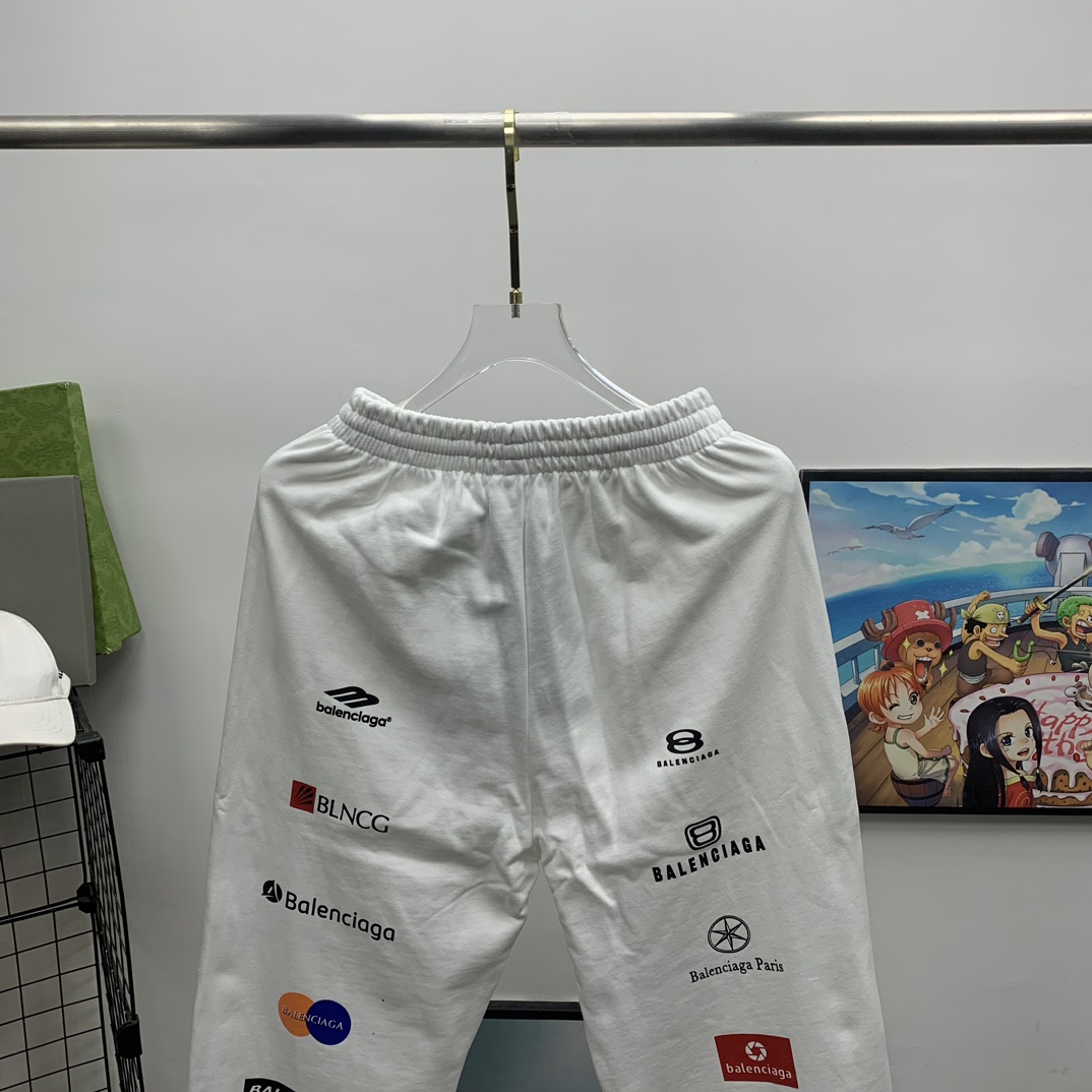 Balenciaga Top League Baggy Sweatpants In White - DesignerGu