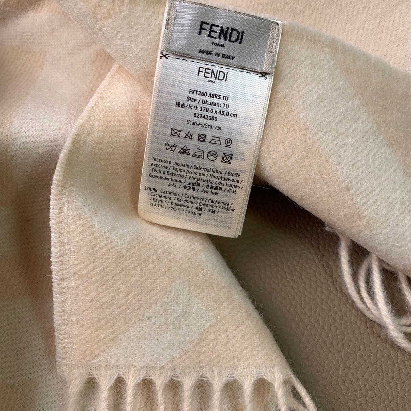 Fendi Pale Pink Cashmere Scarf - DesignerGu