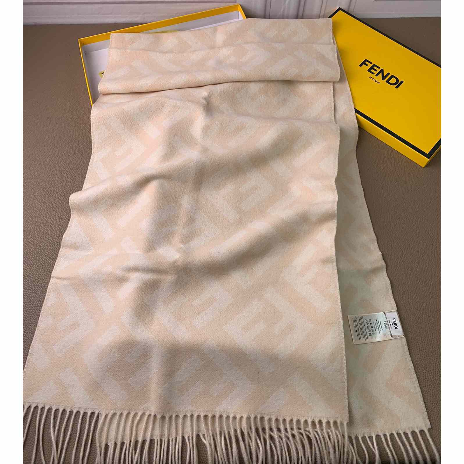 Fendi Pale Pink Cashmere Scarf - DesignerGu