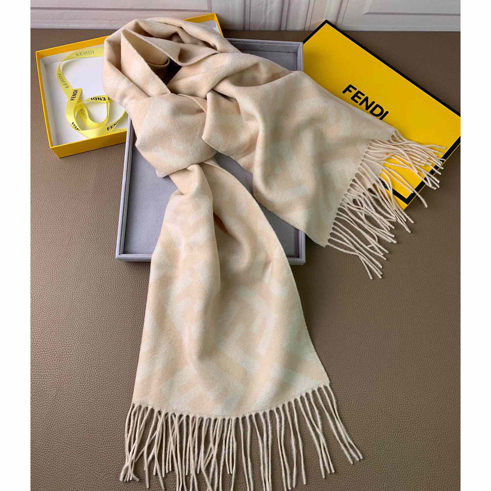 Fendi Pale Pink Cashmere Scarf - DesignerGu