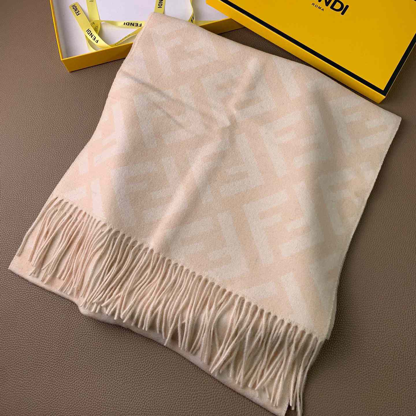 Fendi Pale Pink Cashmere Scarf - DesignerGu