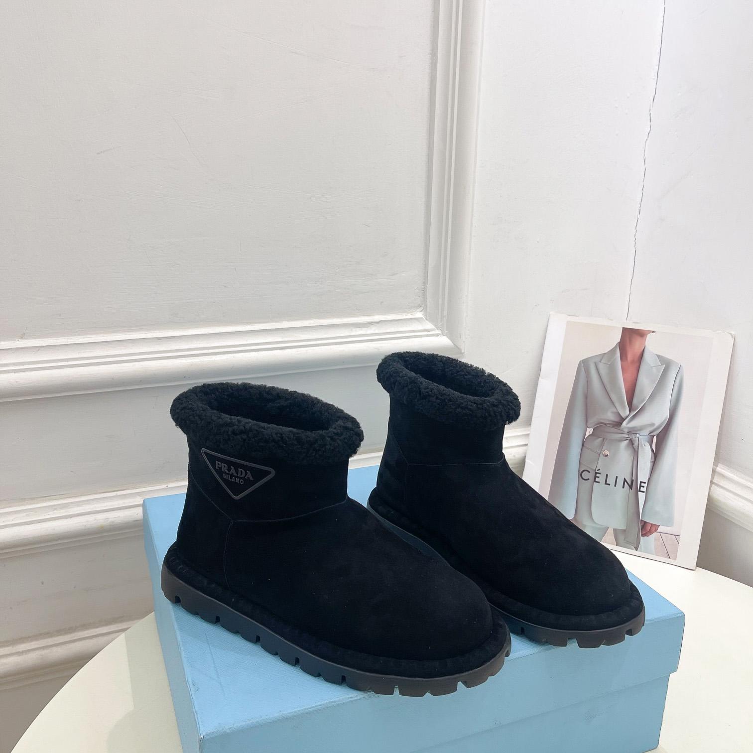 Prada Shearling Booties - DesignerGu