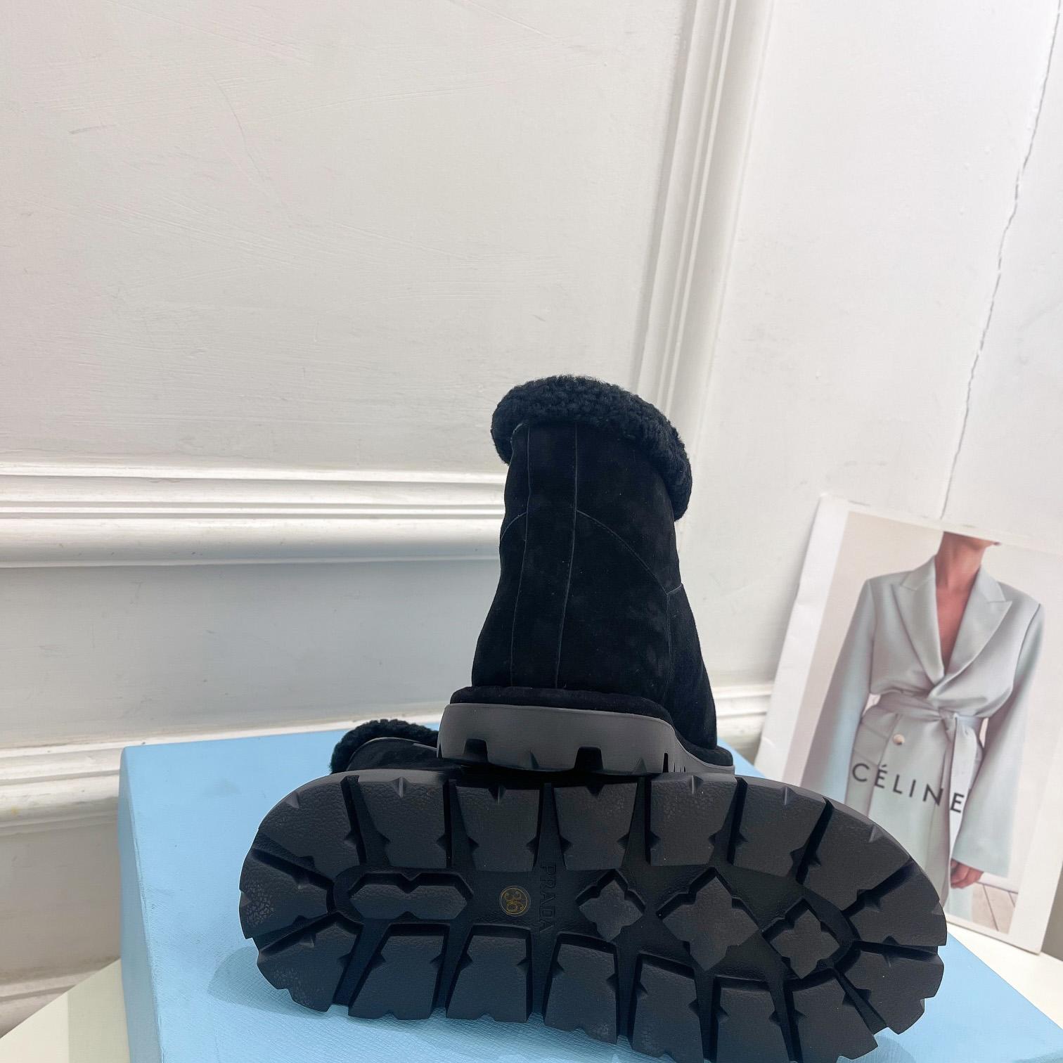 Prada Shearling Booties - DesignerGu