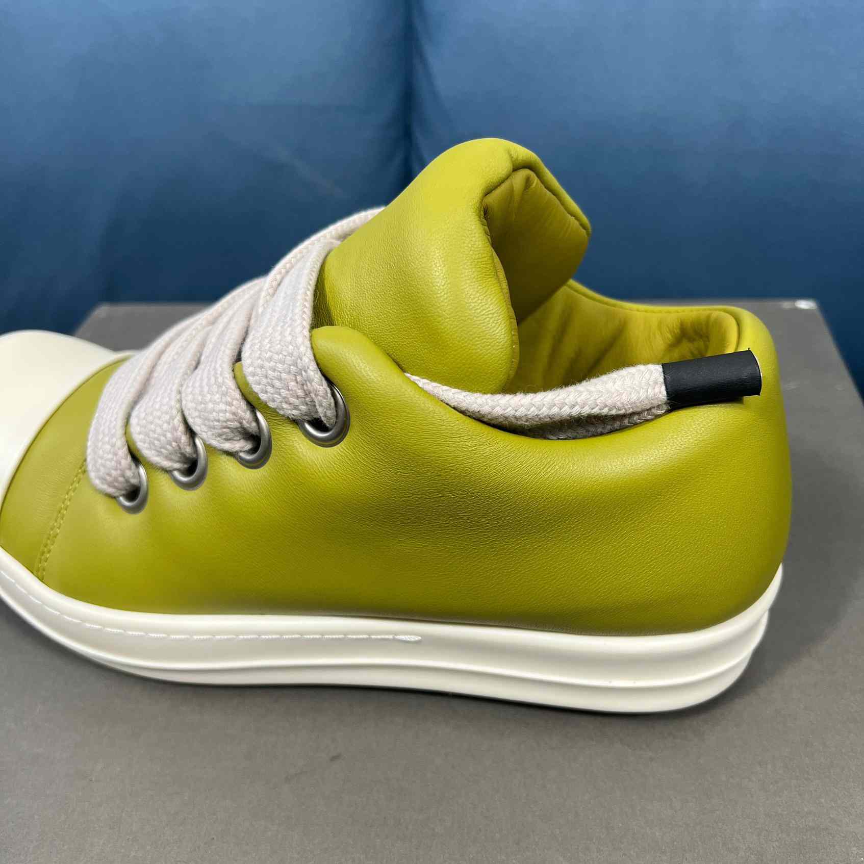 Rick Owens Green Jumbo Lace Padded Low-top Sneakers - DesignerGu