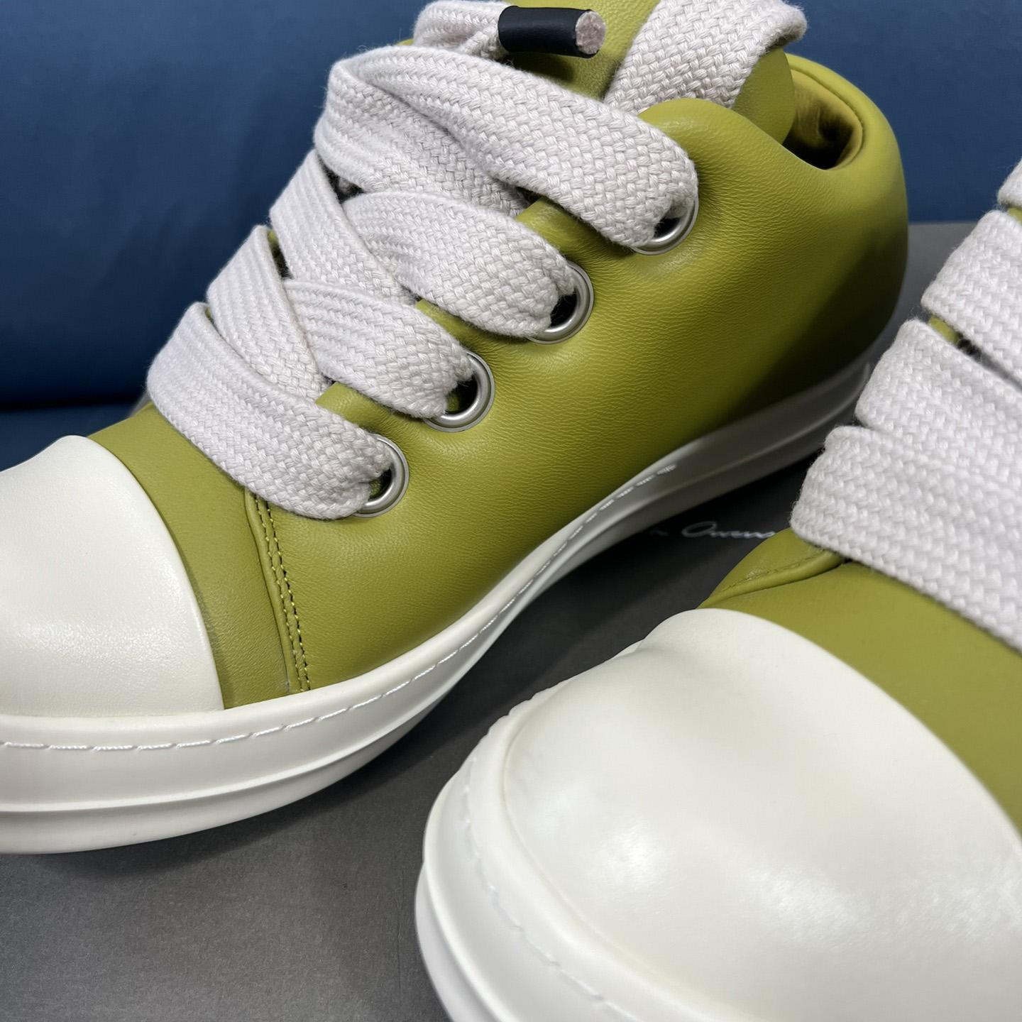 Rick Owens Green Jumbo Lace Padded Low-top Sneakers - DesignerGu