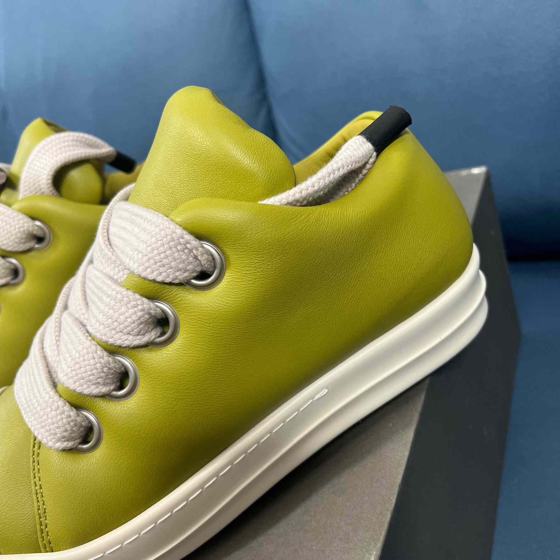 Rick Owens Green Jumbo Lace Padded Low-top Sneakers - DesignerGu