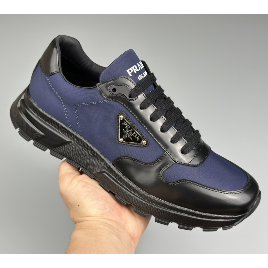 Prada Re-Nylon And Brushed Leather Sneakers - DesignerGu