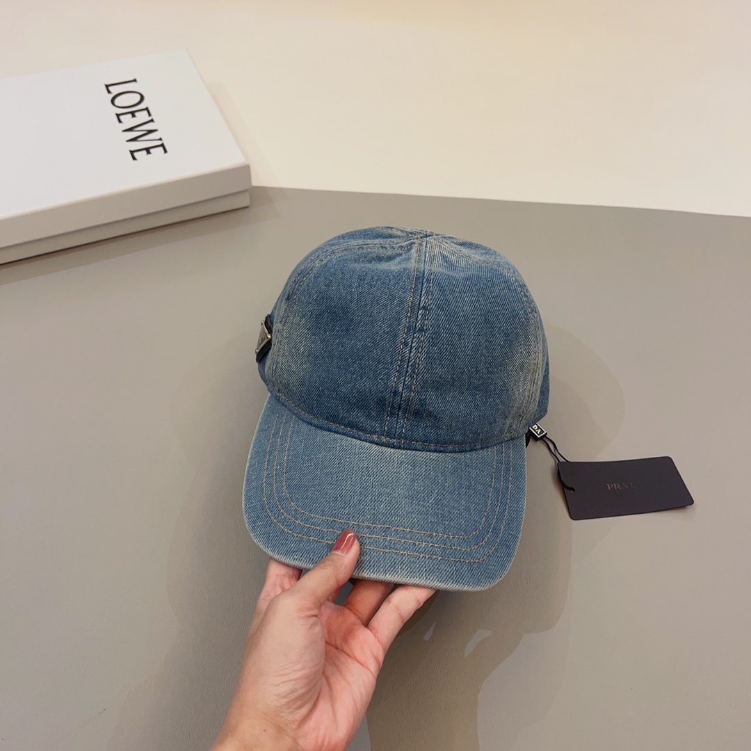 Prada Denim Baseball Cap - DesignerGu