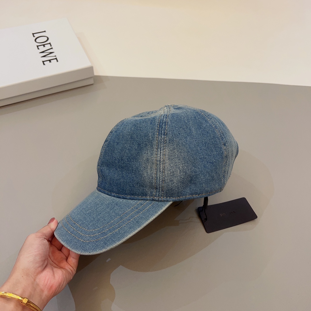 Prada Denim Baseball Cap - DesignerGu