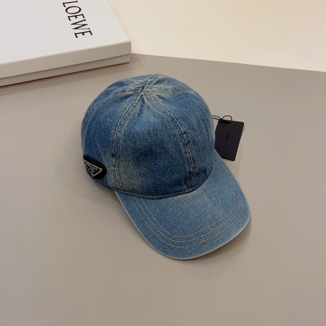 Prada Denim Baseball Cap - DesignerGu