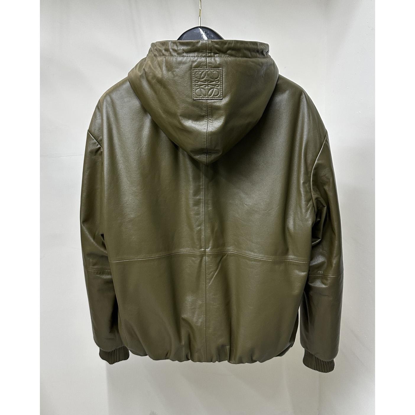 Loewe Zip-up Padded Hoodie In Nappa Lambskin - DesignerGu