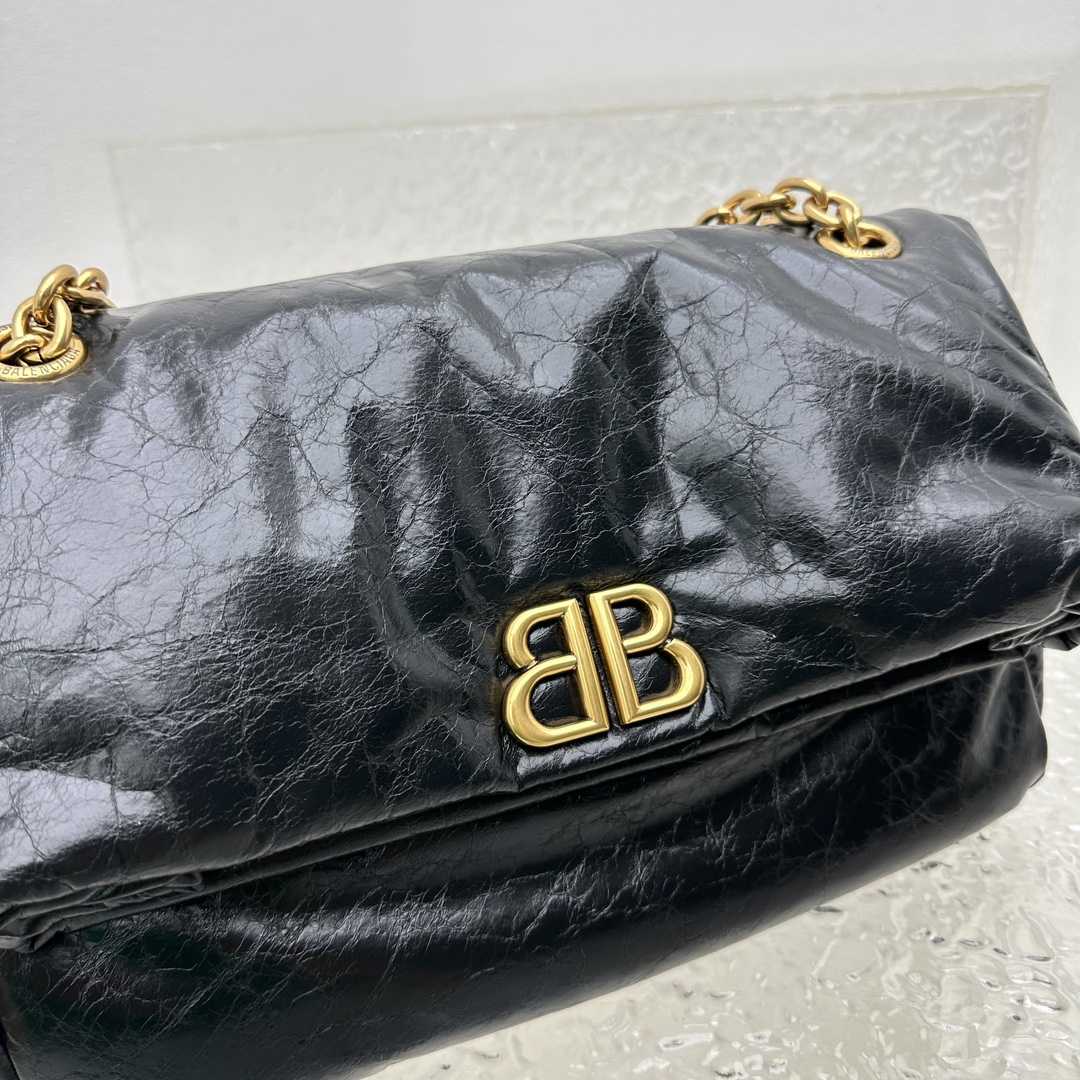 Balenciaga Monaco Small Chain Bag In Black - DesignerGu