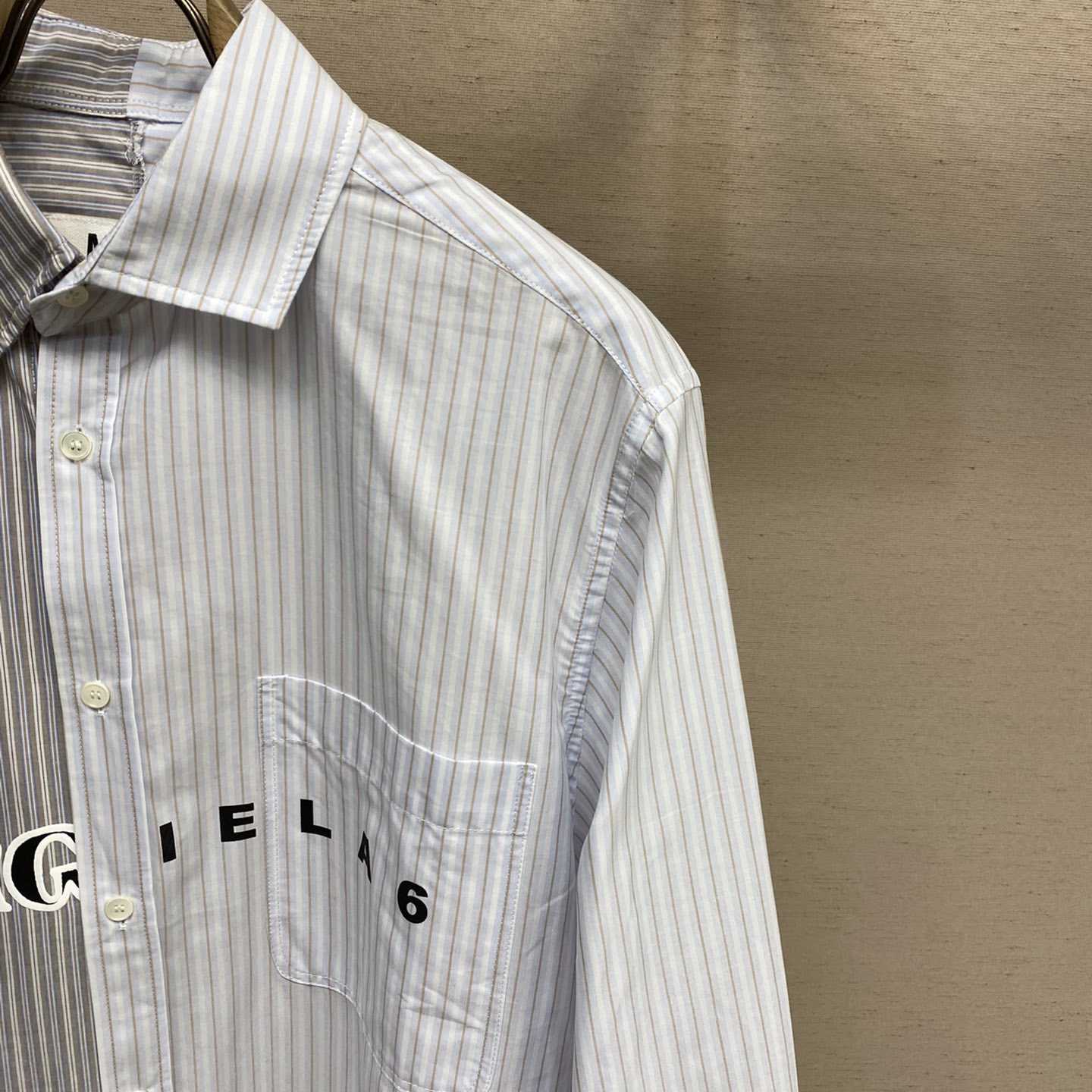 Maison Margiela Logo-print Asymmetric Shirt - DesignerGu