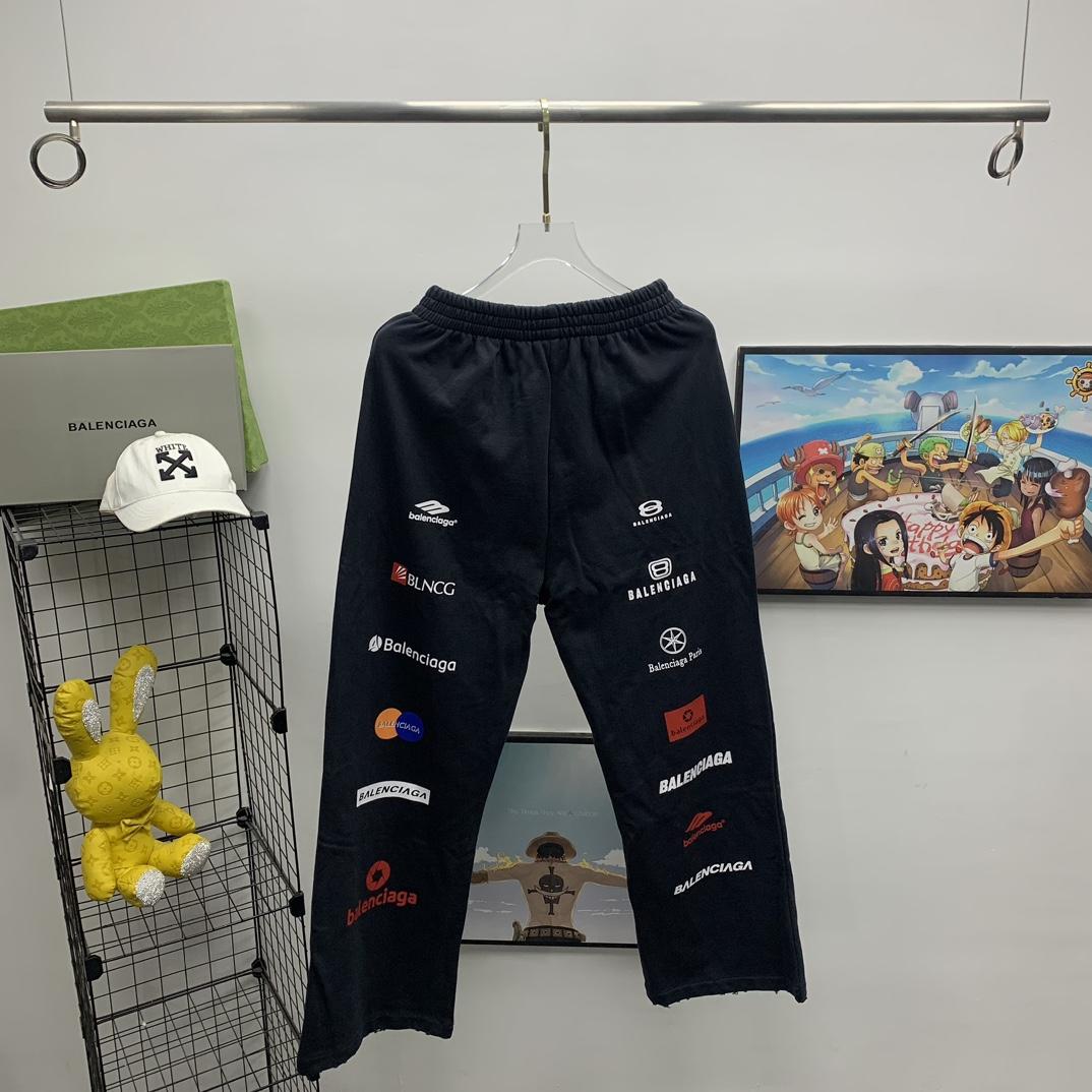 Balenciaga Top League Baggy Sweatpants In Black - DesignerGu