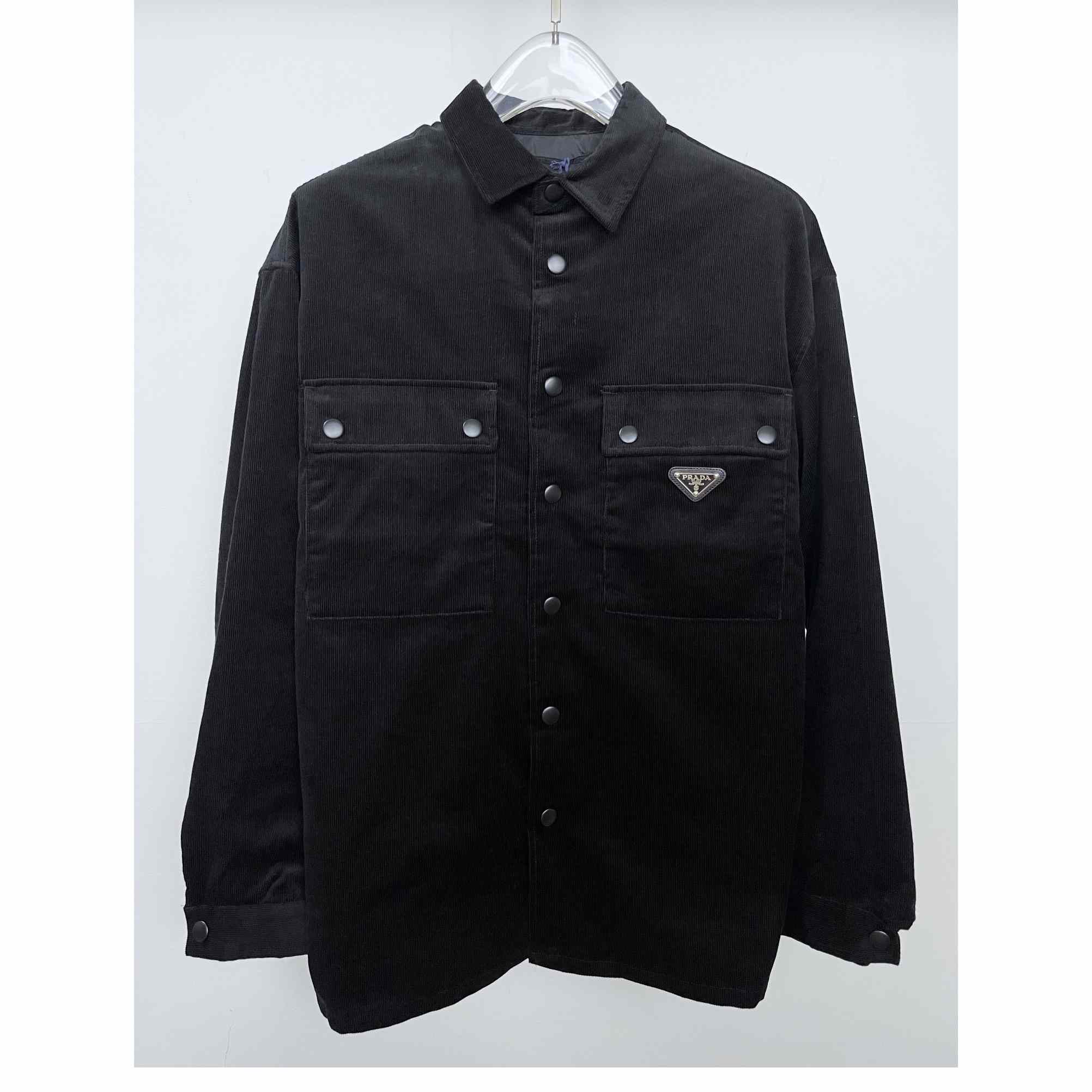 Prada Triangle-logo Pinwale-corduroy Shirt,Dress Shirts