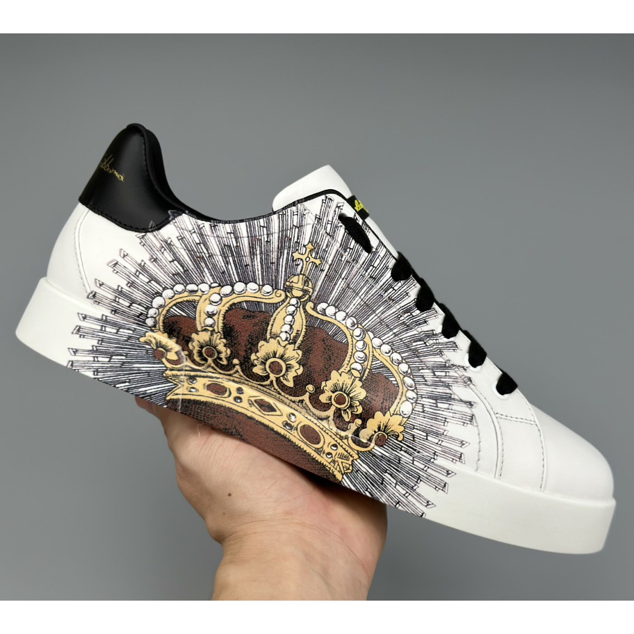 Dolce & Gabbana White Portofino Crown Sneakers - DesignerGu