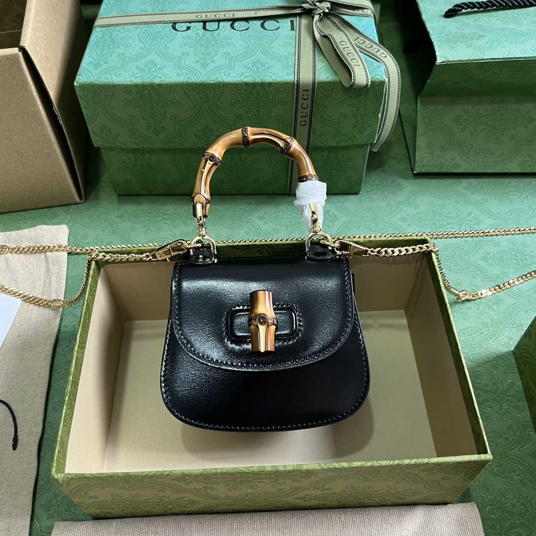 Gucci Bamboo 1947 Super Mini Bag (18.5x 12x 5.5cm) - DesignerGu