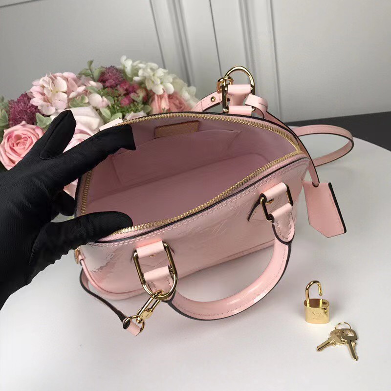 Louis Vuitton Alma Bb Patent Pink  (23.5-17.5-11cm)   - DesignerGu