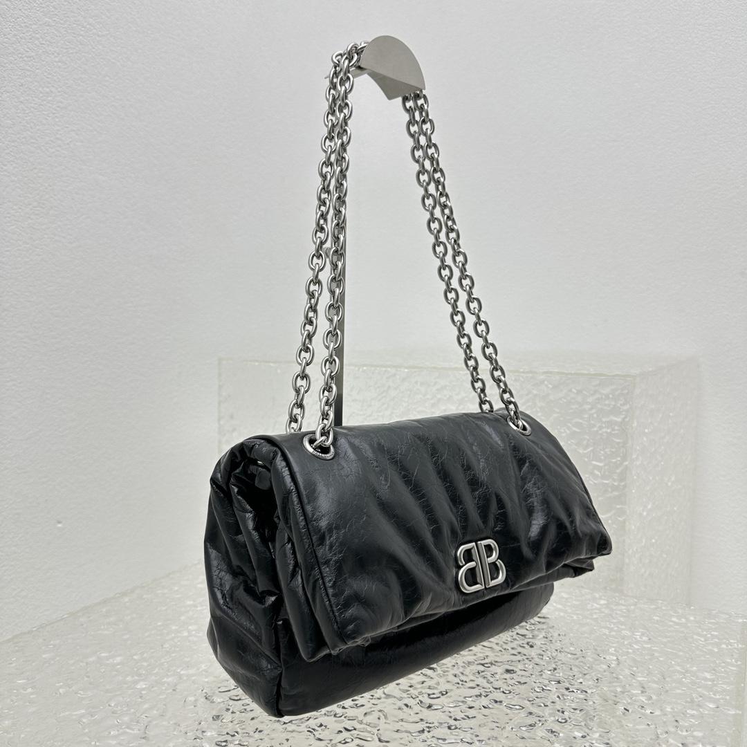 Balenciaga Monaco Small Chain Bag In Black - DesignerGu