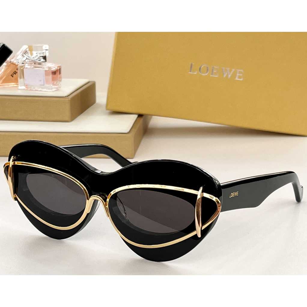 Loewe Cateye Double Frame Sunglasses In Acetate And Metal - DesignerGu