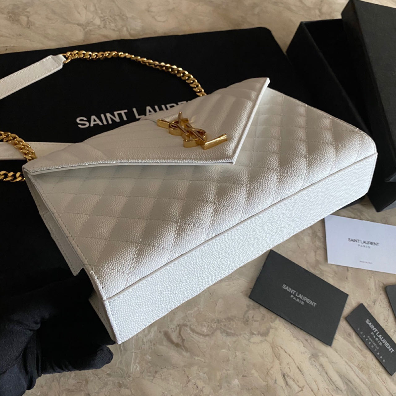 Saint Laurent Monogram Chain Wallet  (24-17.5-6cm) - DesignerGu