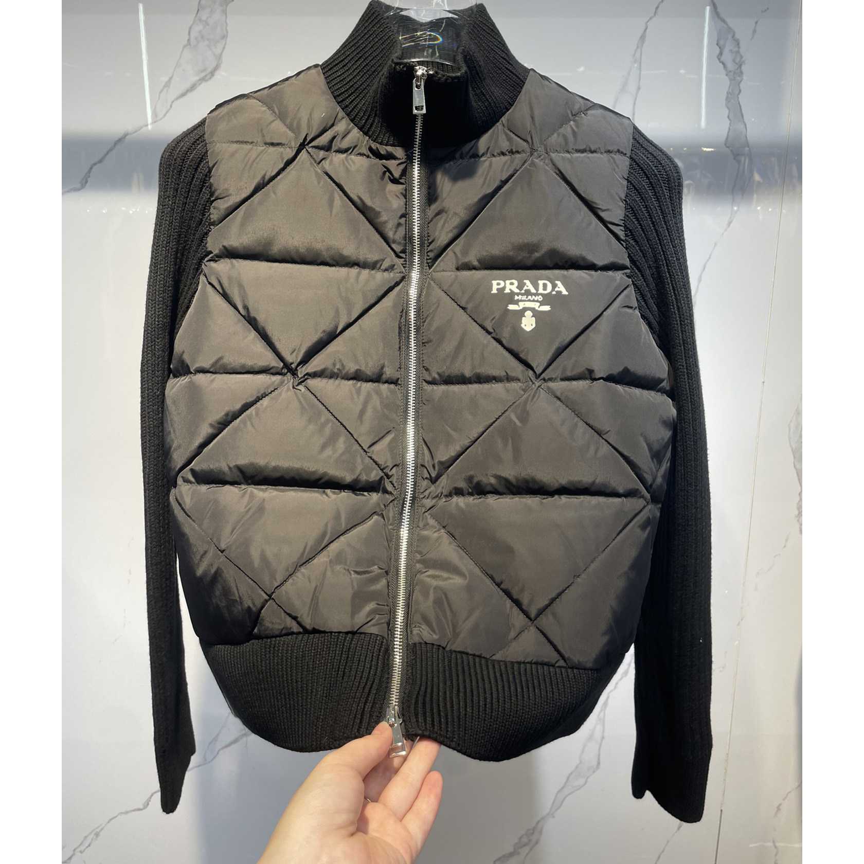 Prada Quilted Re-Nylon And Cashmere Jacket - DesignerGu