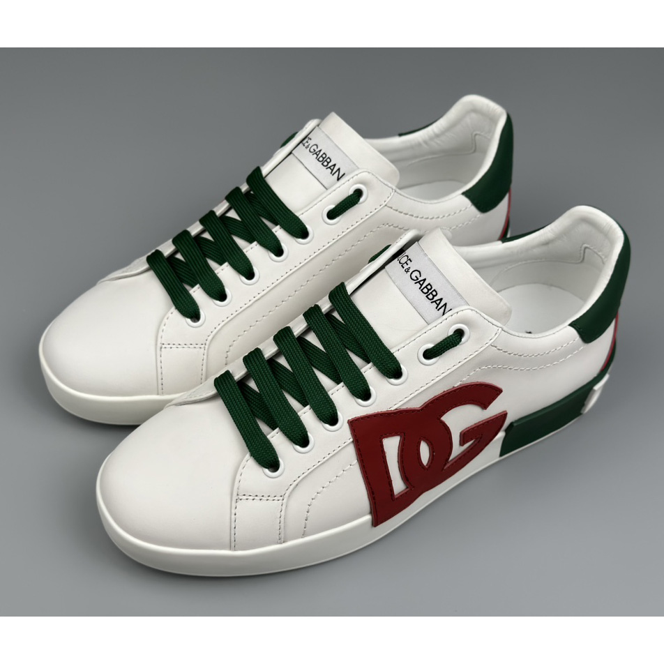 Dolce & Gabbana Calfskin Portofino Sneakers With DG Logo - DesignerGu