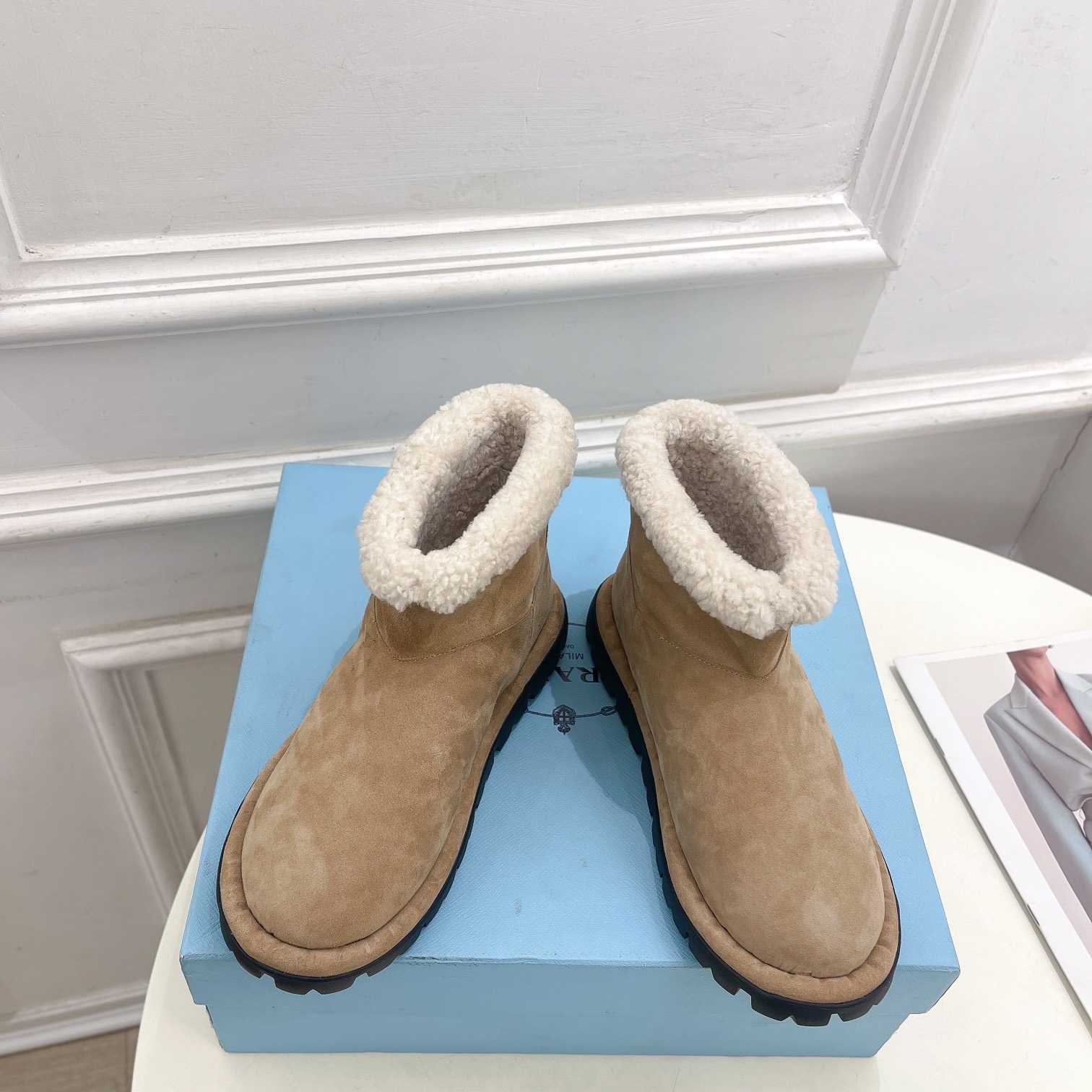 Prada Shearling Booties - DesignerGu