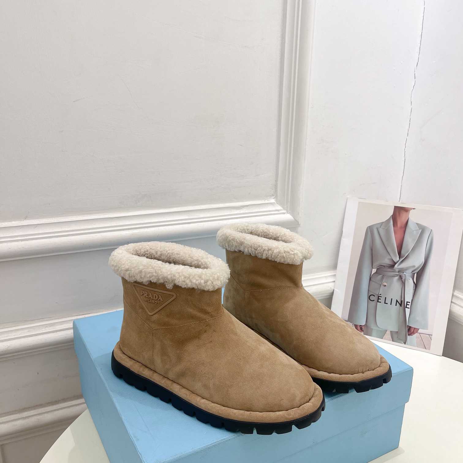 Prada Shearling Booties - DesignerGu